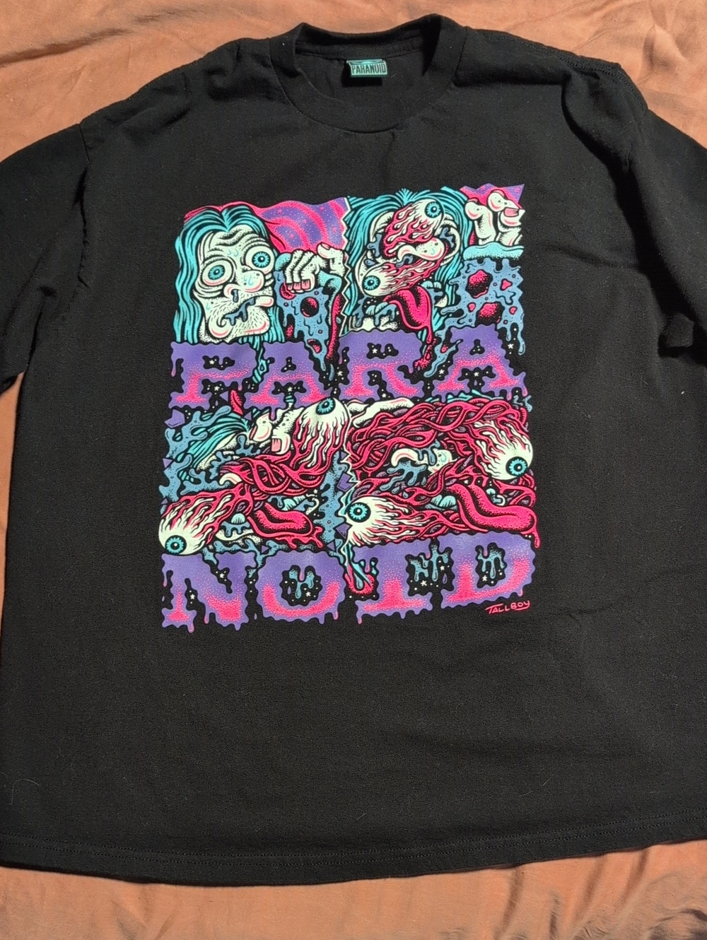 Black Paranoid Graphic Short Sleeve Tee